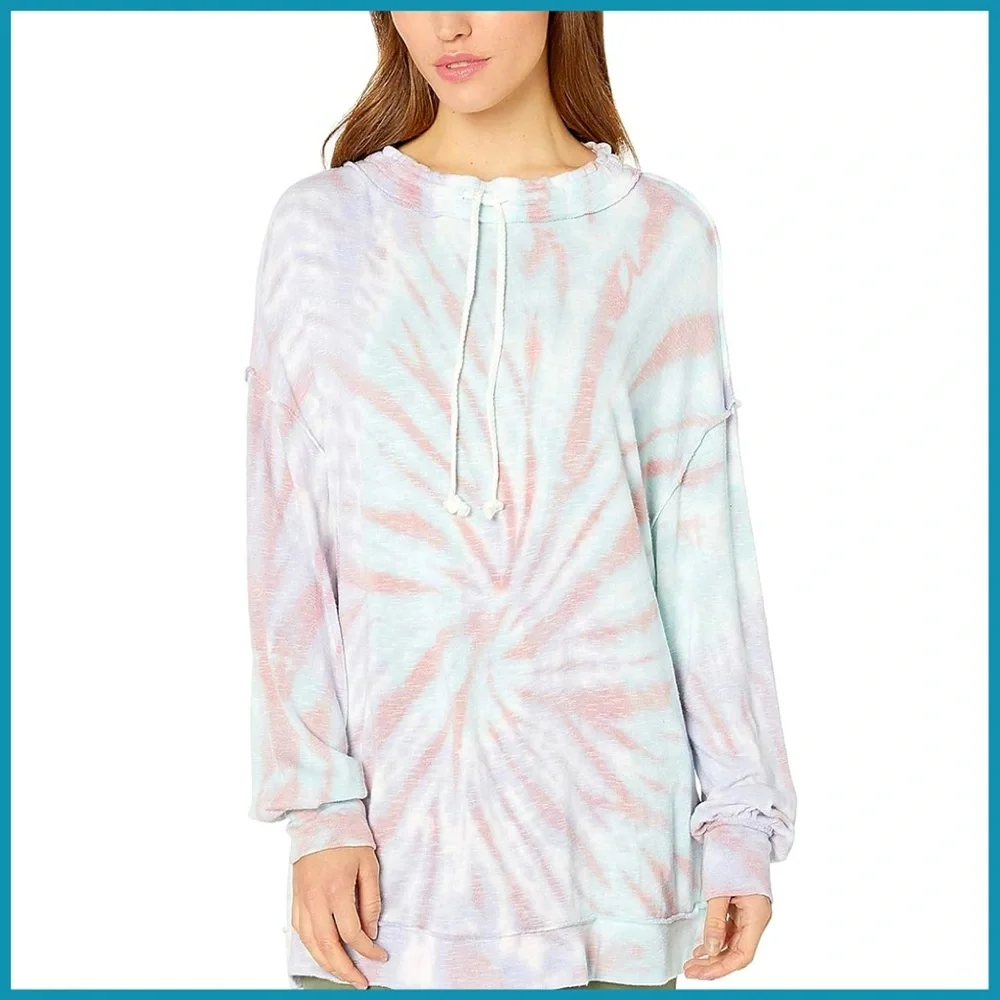 Free People Tie Dye Sweater Drawstring Top